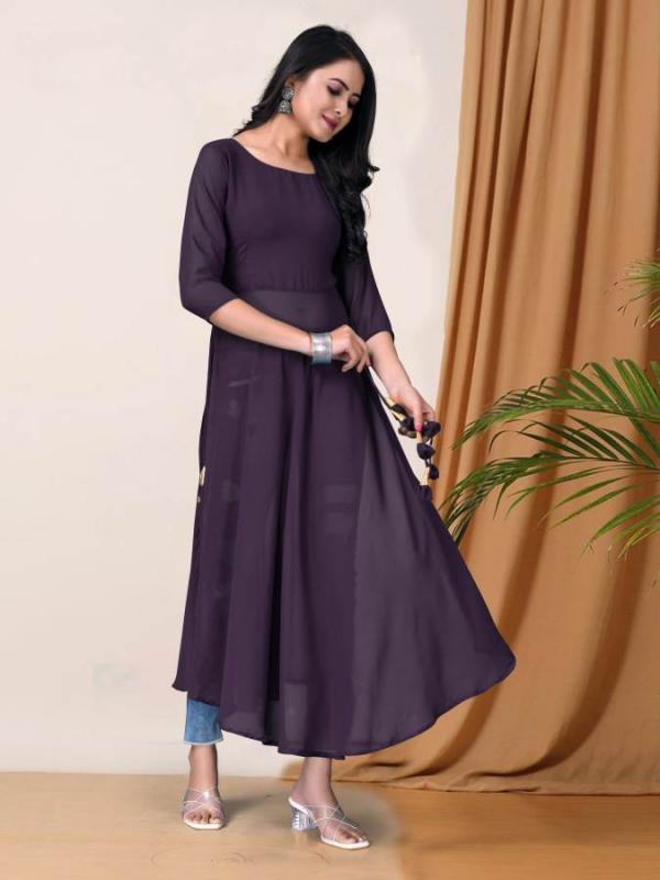 Ridhi Umbrella Cut Faux Georgette Designer Stylish Kurti Collection